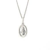 16 x 10mm oval Miraculous medal in Sterling Silver 34190 image