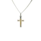 Silver flat Crucifix on chain 38840 image