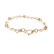 Gold toned Cultured pearl bit bracelet 38947 image