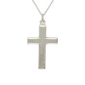 Engine turned pattern sterling Silver cross 34122 image