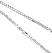 Sterling Silver gents hammered curb diamond cut 20" chain 34304