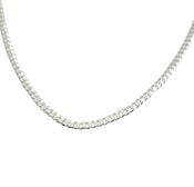Sterling Silver gents hammered curb diamond cut 20" chain 35564