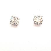7mm Cubic Zirconia four claw stud earring 34388