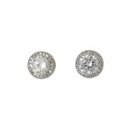 Sterling silver 8mm  CZ Halo stud earrings 34789 image