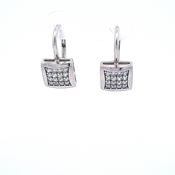 Drop square CZ earrings 36918 image