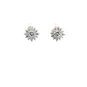 10mm CZ cluster sterling silver stud earring 34750