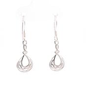 Silver Celtic open work drop earrings 38745 image