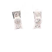 Silver Celtic CZ set stud earrings 38743 image