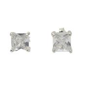 Square 6mm CZ stud earrings 38730
