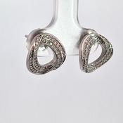 Silver organic CZ earrings 38699 image