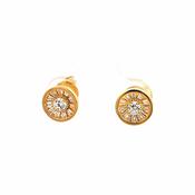 Gold toned silver CZ Sunray stud earrings 38933 image