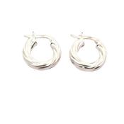Sterling silver 16mm Creole twist hoop earrings 37886