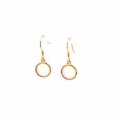 Gold toned silver drop created Opal earrings 38934 image