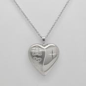 Sterling silver heart locket with Trinty knot pattern 34725 image