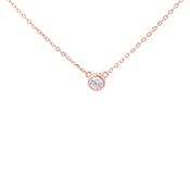 Rose Gold tone CZ solitaire pendant 38733 image