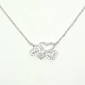 Trendy petite hearts pendant in Sterling silver 34686 image