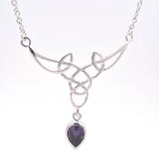 Amethyst Purple silver Celtic pendant 38756