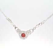 Garnet Red  CZ silver Celtic pendant 38758 image