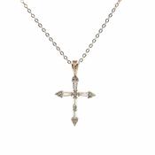 Gold tone silver CZ Cross pendant 38930 image