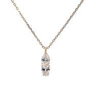 Gold tone silver Pear paired pendant 38923 image