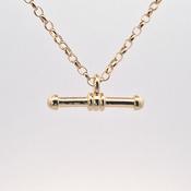 Gold toned silver T Bar necklace 38919 image