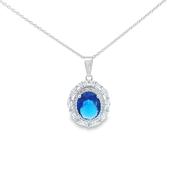 Sapphire Blue CZ pendant 36914
