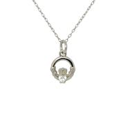 Small Claddagh April birthstone pendant 38759 image