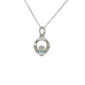 Small Claddagh March birthstone pendant 37067 image