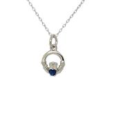 Small Claddagh September birthstone pendant 38792 image