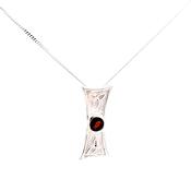 Sikver Garnet Red set Celtic pendant 38765