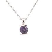 Large Amethyst Purple CZ bar set pendant 38702 image