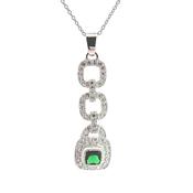 Long drop Emerald Green CZ  pendant 38722 image