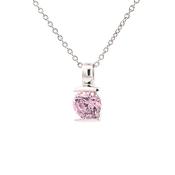 Large Pink CZ bar set pendant 38700