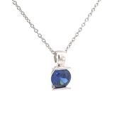 Large Sapphire Blue CZ bar set pendant 38703 image