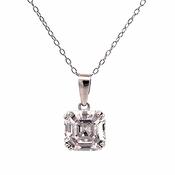 Radiant CZ silver pendant 38693 image