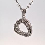 Silver organic CZ set pendant 38698 image