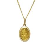 Gold oval St. Christopher medal on chain 37635 image