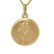 Gold St. Christopher medal &amp; chain 38290 image