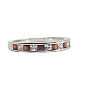 Garnet Red CZ Eternity ring in sterling silver 38948 image