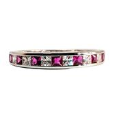 Ruby Red CZ Eternity ring in sterling silver 38944 image