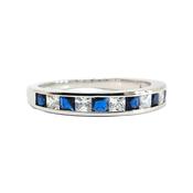 Sapphire Blue CZ Eternity ring in sterling silver 38963 image