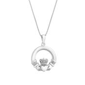 Sterling silver heavy Claddagh Pendant 26344