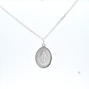 Sterling silver Miraculous medal, 16x12mm 33296