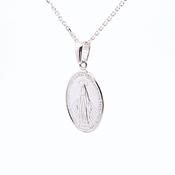 Plain polished Miraculous medal + chain 36053