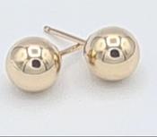 9ct gold 6mm ball stud 14493