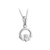 Sterling silver mini Claddagh pendant on 18"/46cm chain 25738