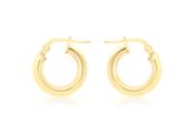 Gold polished 15mm hoop earrings 36273