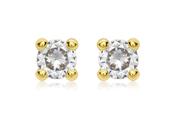 9ct gold 6mm CZ stud earrings 34834
