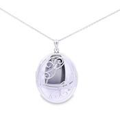 Sterling silver large oval locket 36118
