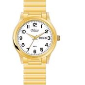 Telstar m1065 xyw gents gold plated expanding bracelet watch 35056 image